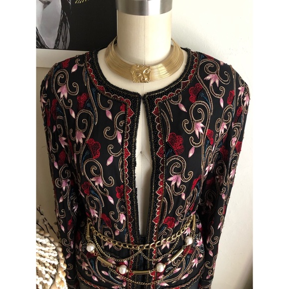 Papell Boutique Jackets & Blazers - Vintage Papell Boutique Embellished beaded jacket